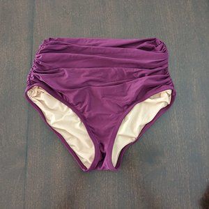 J.Crew High-Waisted Ruched Bikini Swim Bottom Iris - Sz S Small